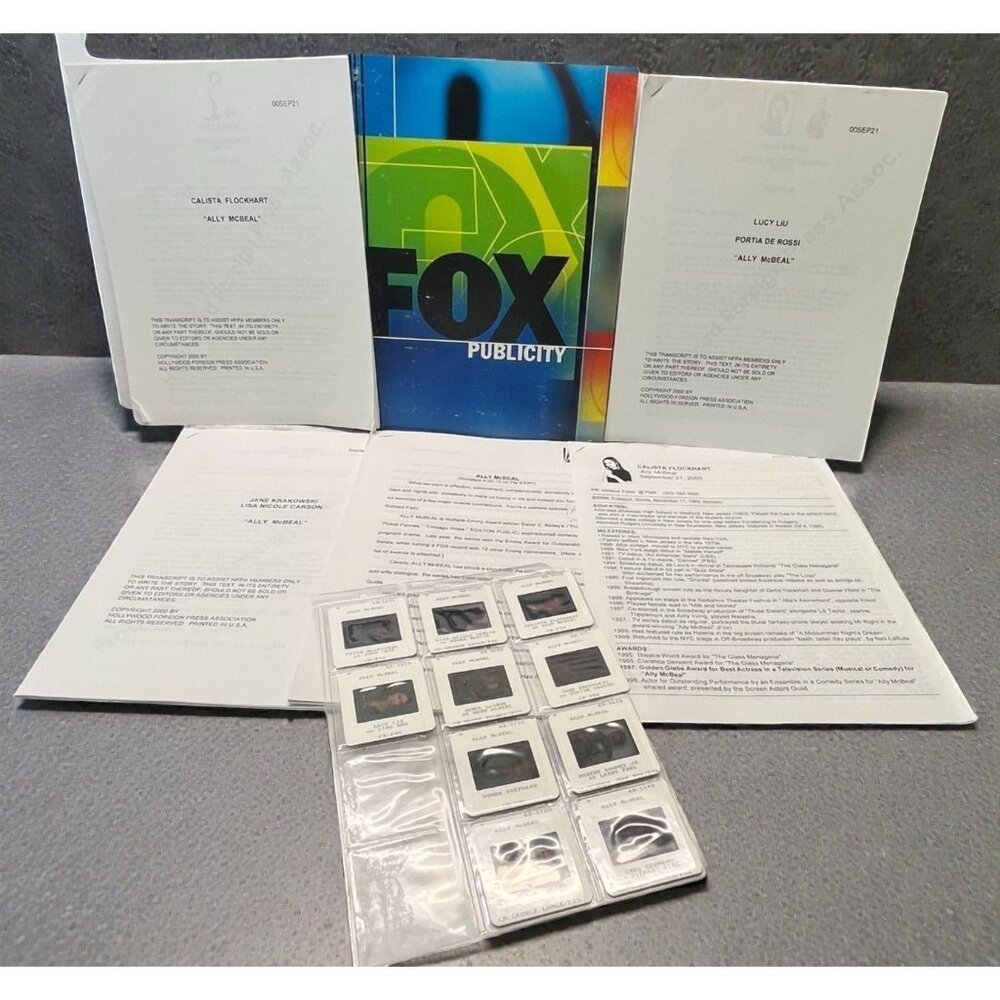 Ally McBeal Press Kit Fox TV Show Publicity Slides Documents Vintage 2000